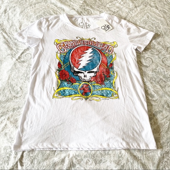 CHASER Grateful Dead Band Tee White Large NWT - Picture 3 of 9